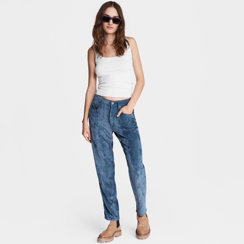 NWT $395 Rag & Bone Rosa Corduroy Pants Women 28 Blue Classic Fit Cropped